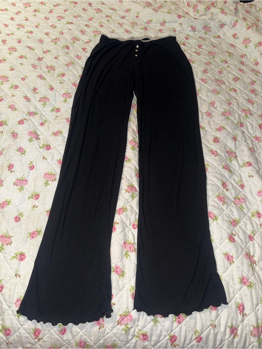 Xhilaration Black flare Sleep bottoms with Lace Trim